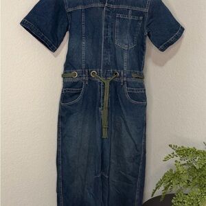 NWT Free People We The Free Cerulean Skies Denim Jumpsuit - Small